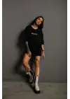 SBRD- Kadın Oversize Tişört Golf Gtı Retro Araba Baskılı T-shirt - Siyah