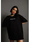 SBRD- Kadın Oversize Tişört Golf Gtı Retro Araba Baskılı T-shirt - Siyah