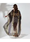 SBRD- Kadın Rahat Kesim Şifon Kimono - Leopar