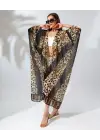 SBRD- Kadın Rahat Kesim Şifon Kimono - Leopar