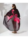 SBRD- Kadın Rahat Kesim Şifon Kimono - Siyah
