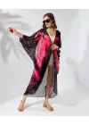 SBRD- Kadın Rahat Kesim Şifon Kimono - Siyah