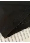 SBRD- Kadın Tişört Newtro Baskılı Oversize Bisiklet Yaka T-shirt - Siyah