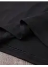 SBRD- Kadın Tişört Shut Up Baskılı Kısa Kol Bisiklet Yaka T-shirt - Siyah