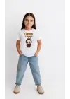 SBRD- Kız Labubu Çocuk Baskılı T-shirt - Beyaz
