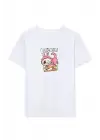 SBRD- Kız Labubu Çocuk Baskılı T-shirt - Beyaz
