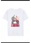 SBRD- Kız Labubu Çocuk Baskılı T-shirt - Beyaz
