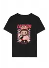 SBRD- Kız Labubu Çocuk Baskılı T-shirt - Siyah
