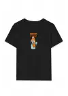 SBRD- Kız Labubu Çocuk Baskılı T-shirt - Siyah