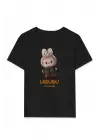 SBRD- Kız Labubu Çocuk Baskılı T-shirt - Siyah