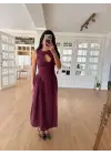 SBRD- Kolsuz Uzun Kabardin Elbise - Bordo