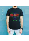 SBRD- Mickey Mouse Graffiti Baskılı Unisex Siyah Oversize Tişört - 24/1 Penye