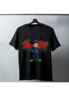 SBRD- Mickey Mouse Graffiti Baskılı Unisex Siyah Oversize Tişört - 24/1 Penye