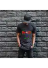 SBRD- Mickey Mouse Graffiti Baskılı Unisex Siyah Oversize Tişört - 24/1 Penye