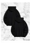 SBRD- Örümcek Baskılı Sevgili Çift Kombini Kapüşonlu Sweatshirt & Hoodie - Siyah