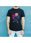 SBRD- Porky Pig Graffiti Baskılı Unisex Siyah Oversize Tişört - 24/1 Penye