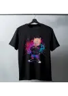 SBRD- Porky Pig Graffiti Baskılı Unisex Siyah Oversize Tişört - 24/1 Penye