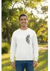 SBRD- Sevgililer Günü Özel Bisiklet Yaka Baskılı Oversize Sweatshirt - Beyaz