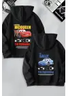 SBRD- Sevgililer Günü Özel Kapüşonlu Araba Baskılı Oversize Sweatshirt - Siyah
