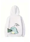 SBRD- Sevgililer Günü Özel Unisex Kapüşonlu Baskılı Oversize Sweatshirt - Beyaz
