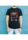 SBRD- Sylvester Graffiti Baskılı Unisex Siyah Oversize Tişört - 24/1 Penye