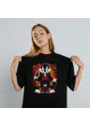 SBRD- Sylvester Graffiti Baskılı Unisex Siyah Oversize Tişört - 24/1 Penye