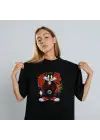 SBRD- Sylvester Graffiti Baskılı Unisex Siyah Oversize Tişört - 24/1 Penye