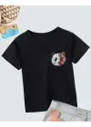 SBRD- Unisex Çocuk Baskılı T-shirt - Siyah