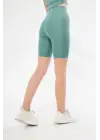 SBRD- Yüksek Bel Biker Sporcu Şort - Mint Yeşili