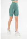 SBRD- Yüksek Bel Biker Sporcu Şort - Mint Yeşili