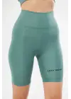SBRD- Yüksek Bel Biker Sporcu Şort - Mint Yeşili