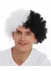 Siyah Beyaz Kıvırcık Afro Bonus Peruk Taraftar Bonus Saç