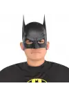 Siyah Renk Çocuk Boy Arkadan Lastikli Batman Maskesi A Kalite  20x14 cm