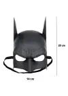 Siyah Renk Çocuk Boy Arkadan Lastikli Batman Maskesi A Kalite  20x14 cm