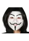 Siyah Renk Takma Kısa Saç ve V For Vendetta Maskesi Anonymous Maskesi