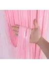 Soft Pembe Püsküllü Kapı Perdesi - Parti, Baby Shower, Cinsiyet Partisi 1x2 m