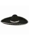 Sombrero Meksika Şapkası Mariachi Gümüş Şeritli Yetişkin Boy