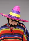 Sombrero Meksika Şapkası Renkli Örme Hasır Yetişkin Boy