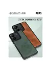 STRMN- Xiaomi Redmi Note 14 4g Kılıf Aras Deri Kapak - Koyu Yeşil