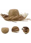 Tropikal Parti Naturel Hasır Hawaii Şapkası 13x36 cm