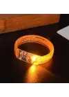 Turuncu Led Işıklı Baskı Yapılabilen Pilli Bileklik Bilezik 1,5 cm Genişlik