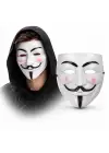 V Mask Premium Vendetta Beyaz Maske (Guy Fawkes Stil)