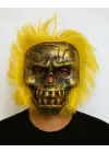 Wild Skull - Bakır Kafatası Sarı Saçlı İskelet Maske