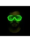 Yeşil LED Işıklı Parti Gözlüğü – Neon Glow Şerit Gözlük 3 Modlu