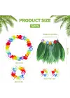 Yetişkin Hawaii Kostüm Seti - Yaprak Etek &amp; Hawaii Set - 5 Parça