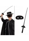 Zorro Kostüm Plastik Aksesuar Seti – Maske ve Kılıç (67 cm)
