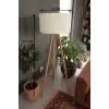 3 Ayaklı Tripod Lambader Krem Kumaş Başlık