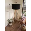 3 Ayaklı Tripod Lambader Siyah Kumaş Başlık