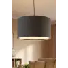 Antrasit Gri Kumaş Başlıklı Sarkıt Avize 35 CM