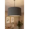 Antrasit Gri Kumaş Başlıklı Sarkıt Avize 35 CM